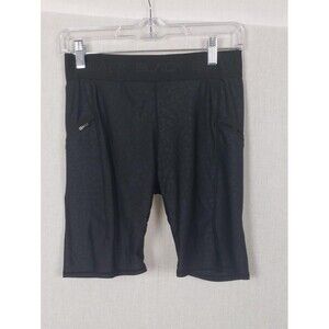 Actively Black Compression Shorts Womens L Black Zip Pockets Performance